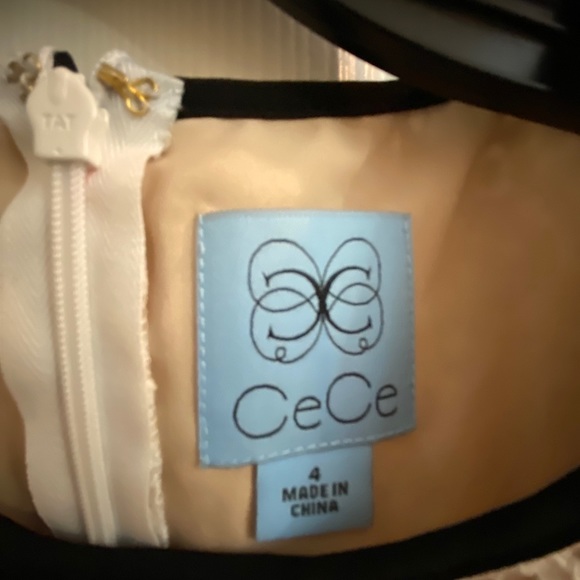 CeCe white and black lace dress, sz 4 - Picture 3 of 4